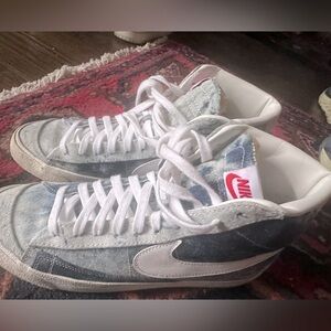 Nike denim bleach dyed blazers- women’s 10.5
